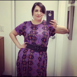 Lularoe Carly Dress in Mid Century Mod Pattern